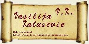 Vasilija Kalušević vizit kartica